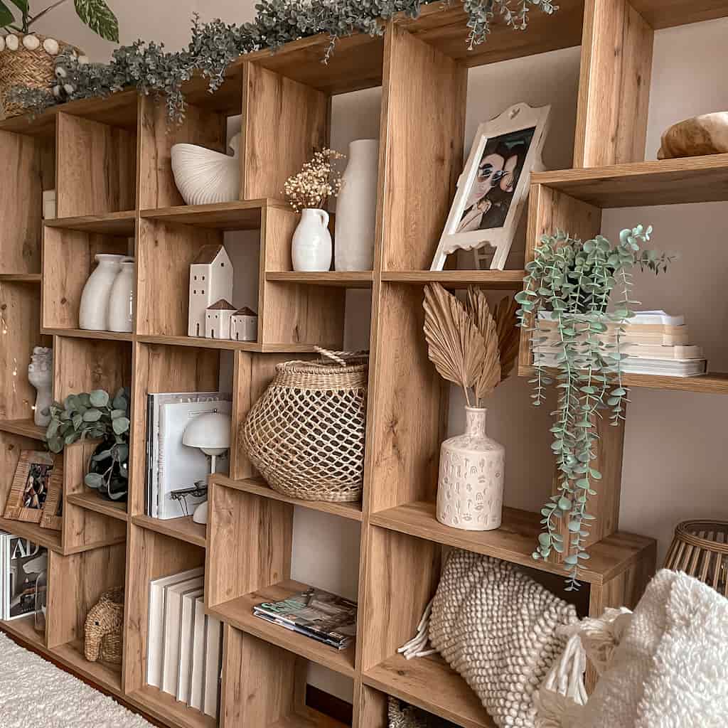 decoracion estanteria salon