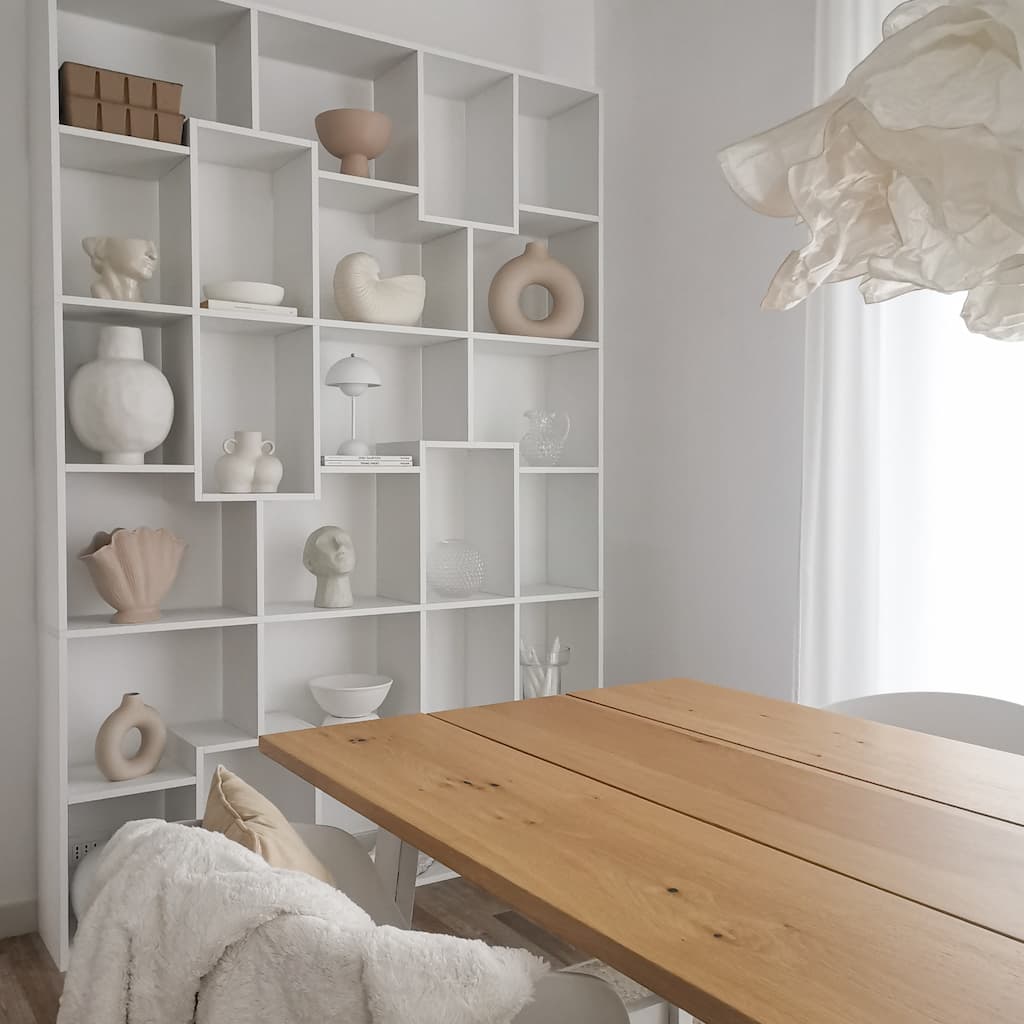 decoración estanterías salón