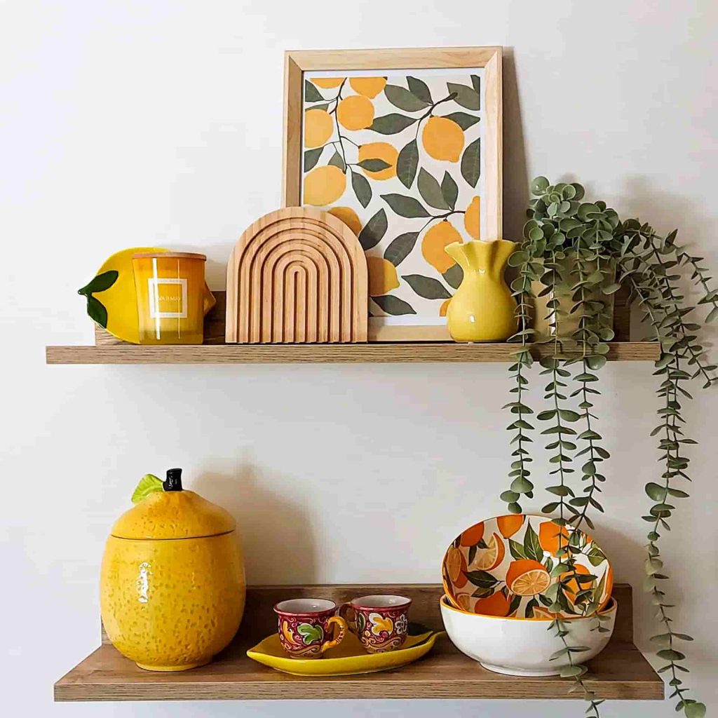 how to decorate kitchen shelves