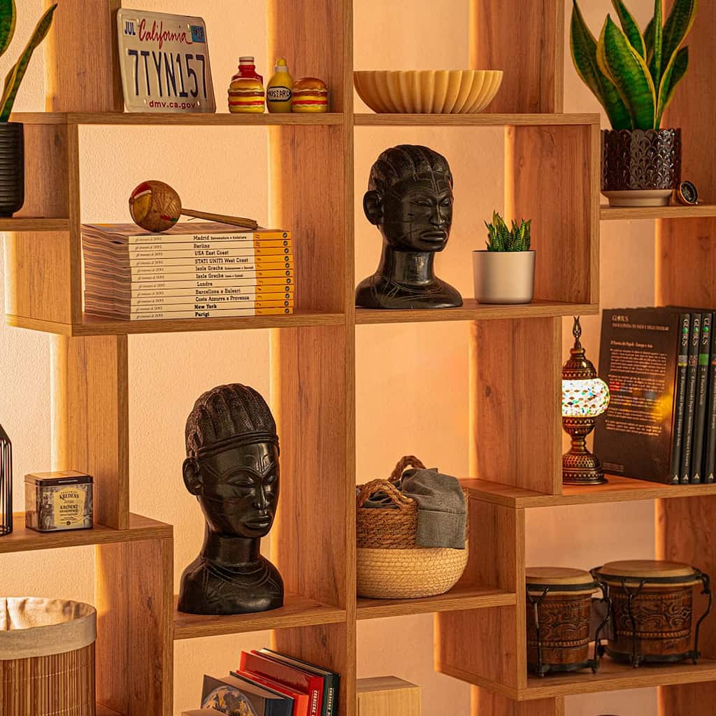 decoracion estanteria salon