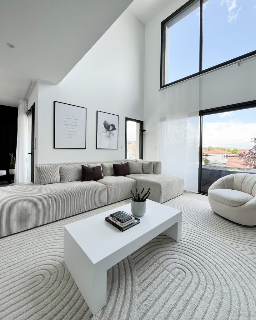 how to furnish a long living room