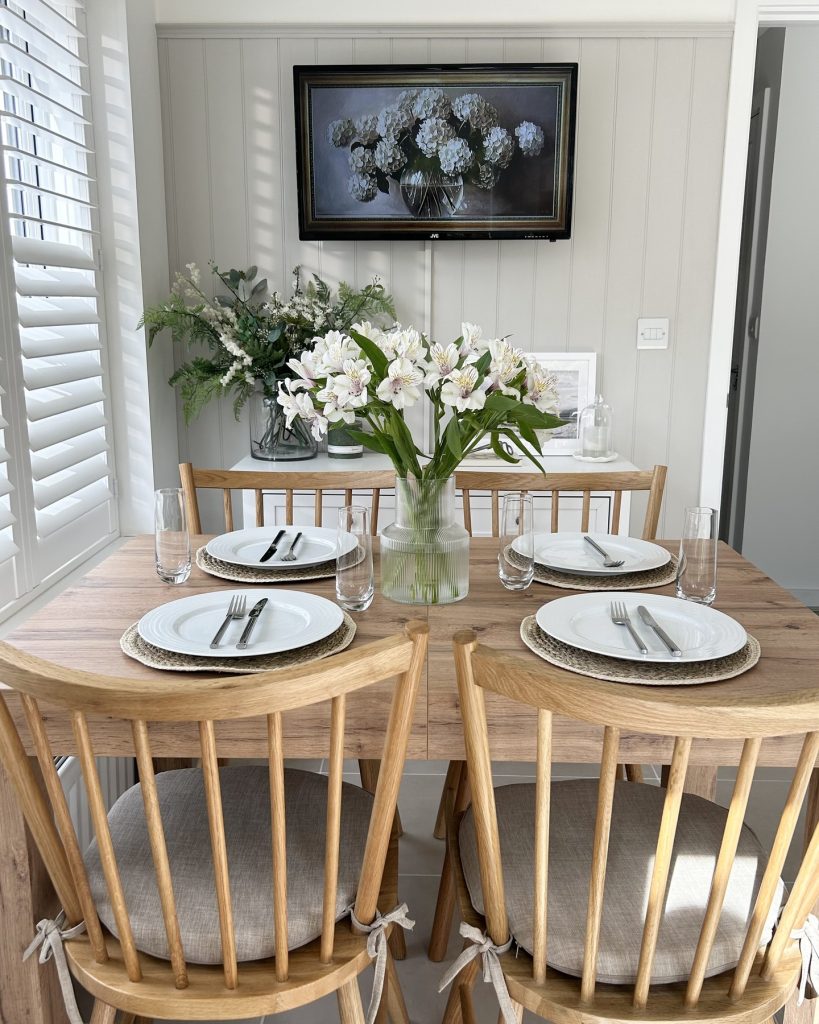 decoración para mesa de comedor
