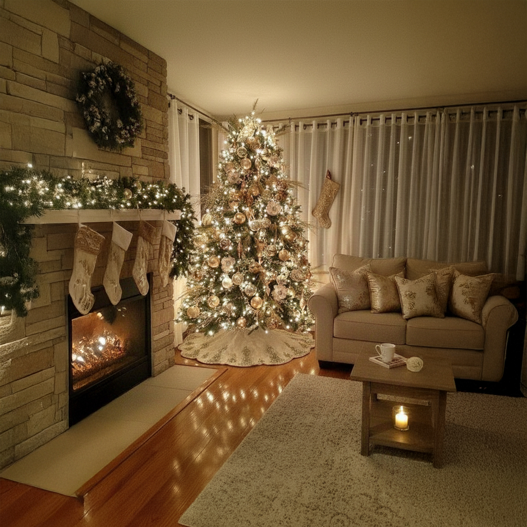 albero di natale dorato