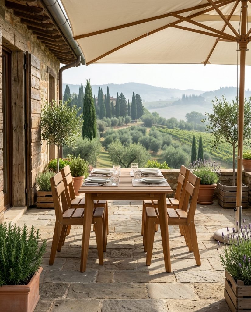 furnishing a small terrace