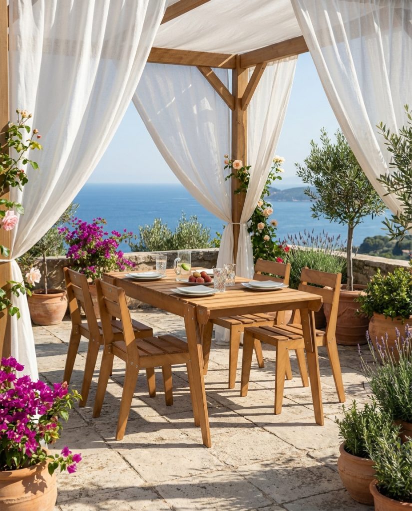 furnishing a small terrace