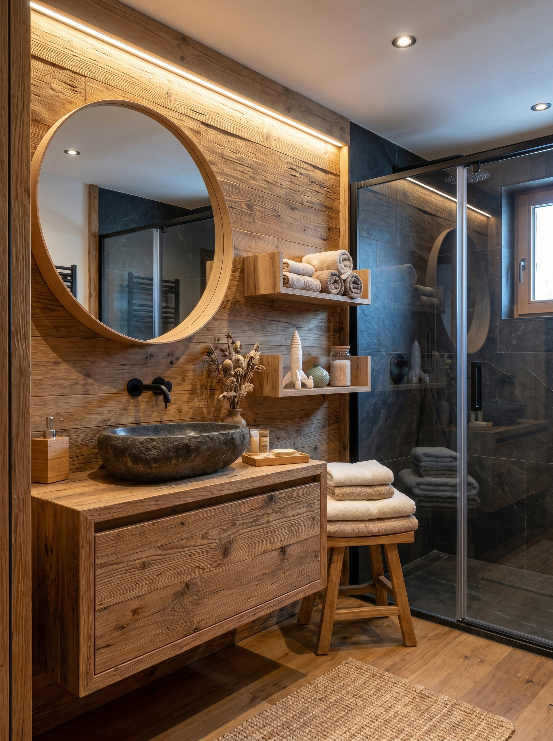bagno in stile montano