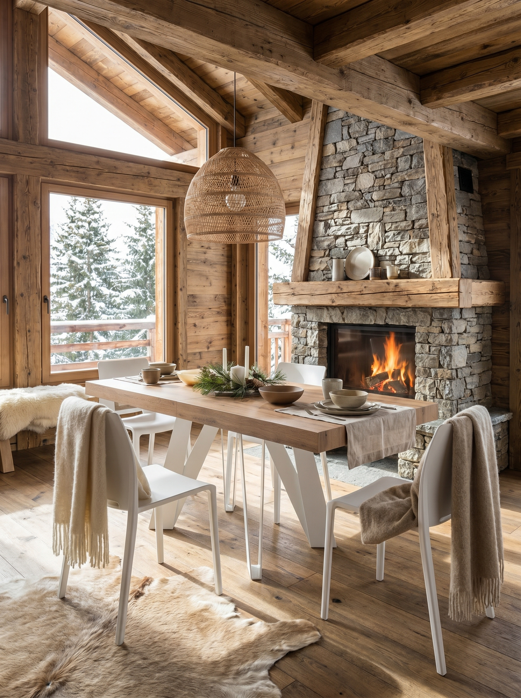 sala da pranzo casa in montagna