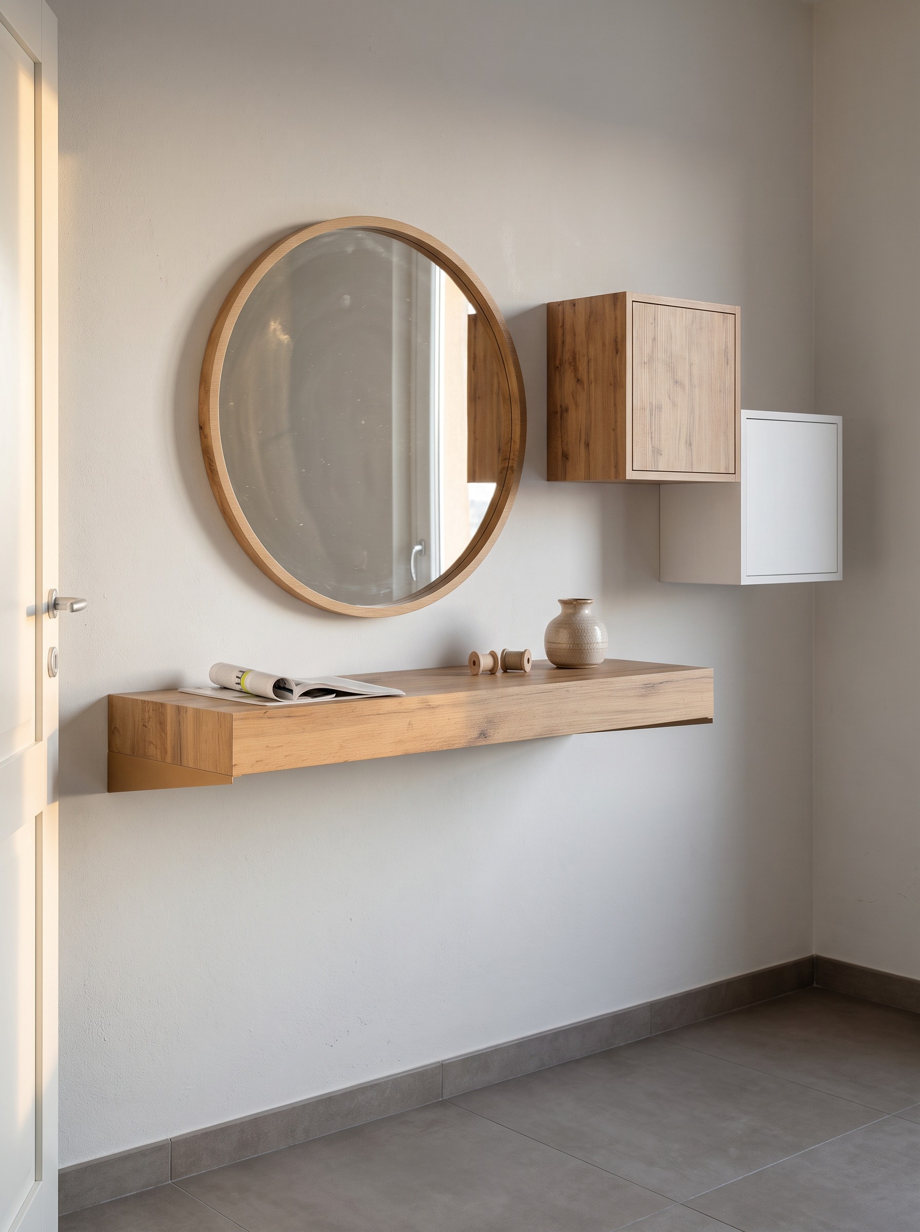wall-mounted entryway console