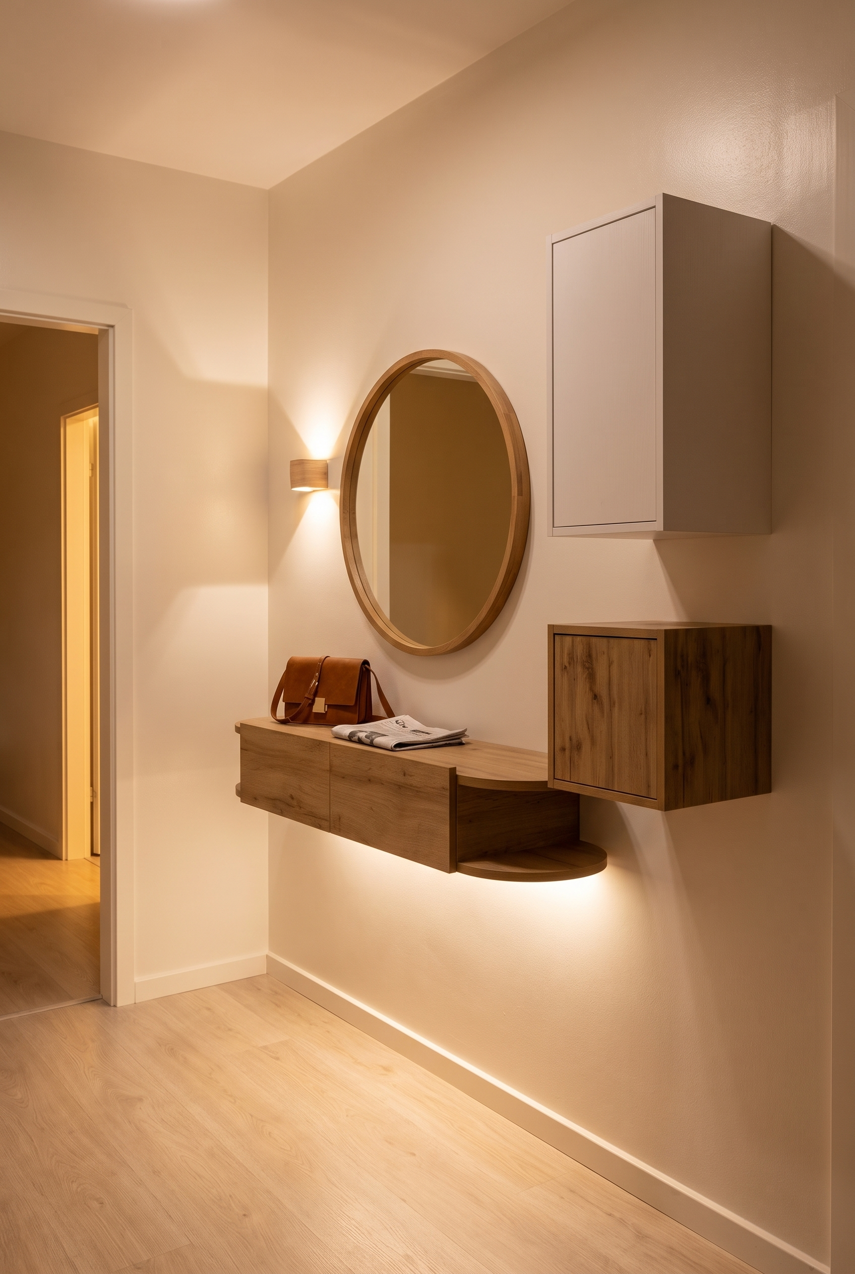 wall-mounted entryway console