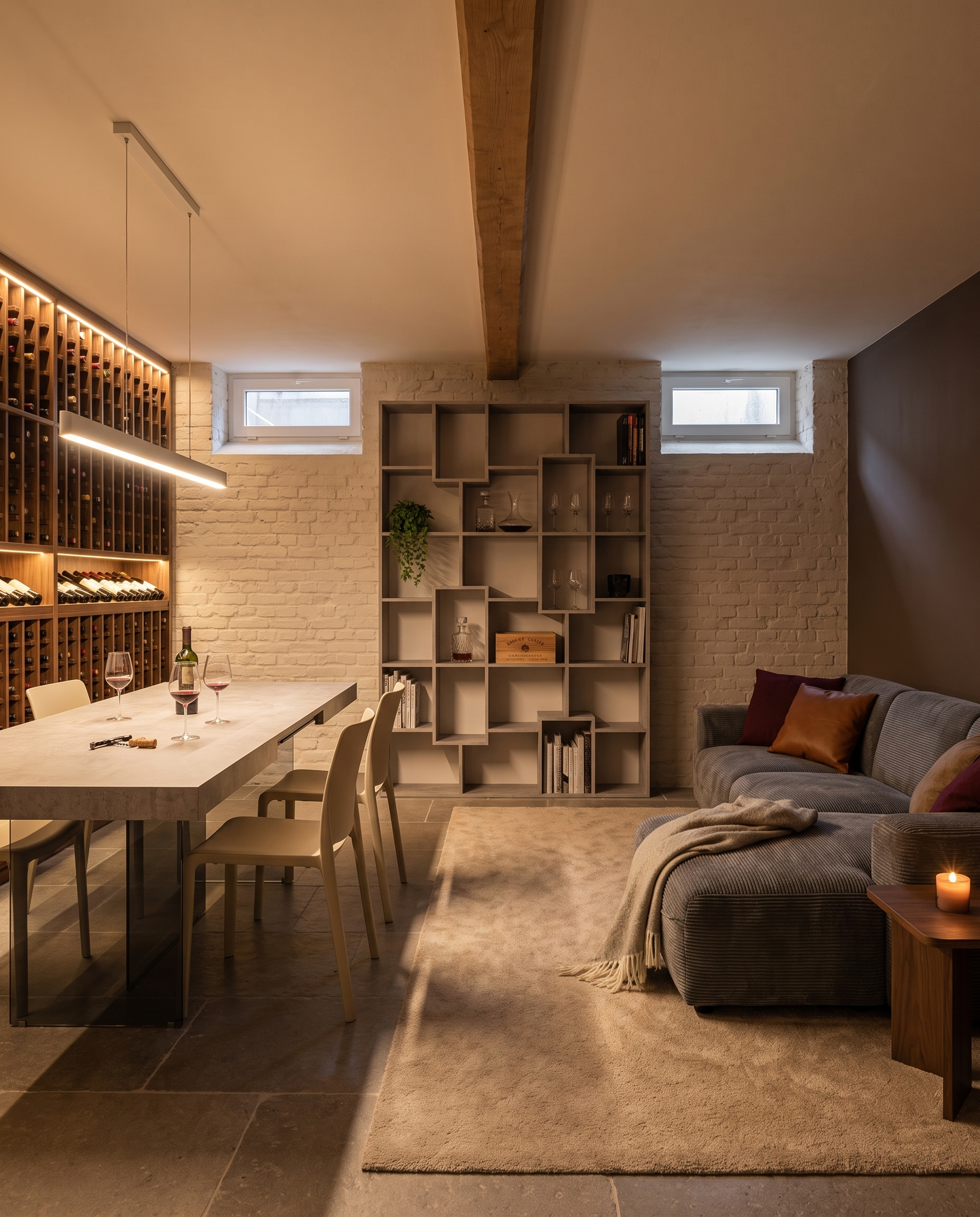 modern basement room