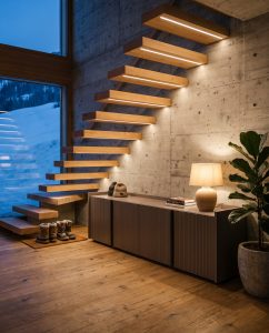 modern under stairs space