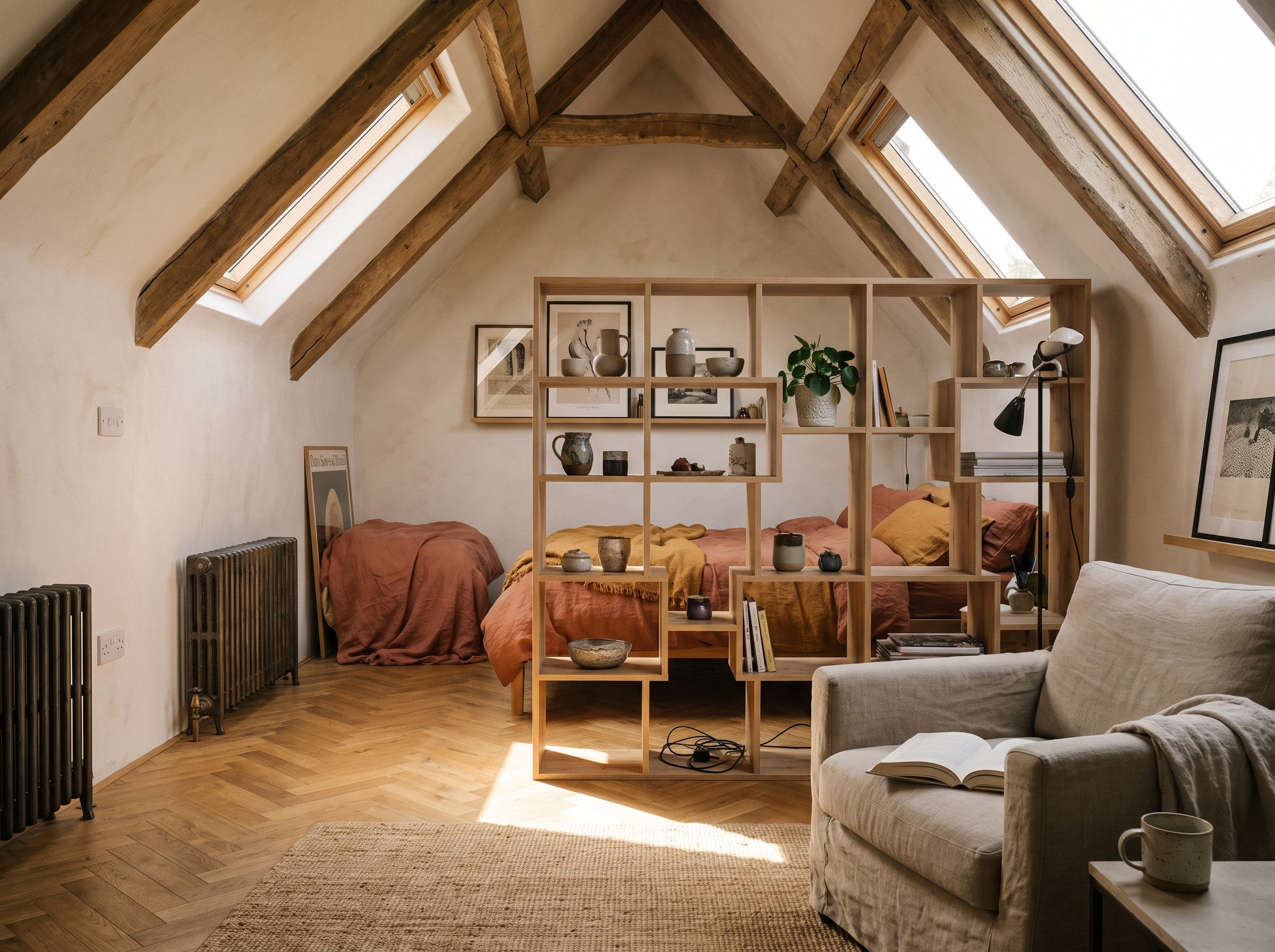 combles aménagés avec plafond bas